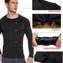 5 or 4 Pack Men's Thermal Compression Shirt Fleece Lined Long Sleeve Athletic Base Layer Cold Weather Gear Workout Top (Black, XL)