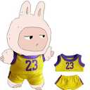 17cm Doll Clothes Set, 2-Piece Yellow Basketball Jersey & Shorts Outfit, Sport Style Premium Fabric, for 6.7 Inch Dolls (Doll Not Included) Pack Of 5