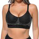 Lover-Beauty Wireless Bras for Women Deep V Neck Sexy Bralettes Full Coverage Push Up Bra, S, Black