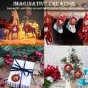 3 x 24 Pieces Wooden Christmas Picture Frame Ornaments with Twine, Buffalo Plaid Picture Frames Round Photo Frame Ornaments Xmas Family Tree Picture Frame for Xmas Holiday Party Decoration Supplies (Assorted Color)