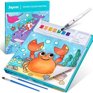 JoyCat Paint with Water Coloring Books for Toddlers, Watercolor Painting Sets for Kids Ages 3-5 4-8, Arts and Crafts Drawing Activities Toy Birthday Gifts for Boys Girls (Sea Animals)