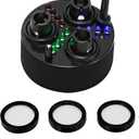 Mxmoonant 3 Head Ultrasonic Mist Maker LED Pond Fogger 1500ml/H Halloween Mister with 6 Ceramic Discs for Water Pond Aquarium Rockery Sink Black Plastic