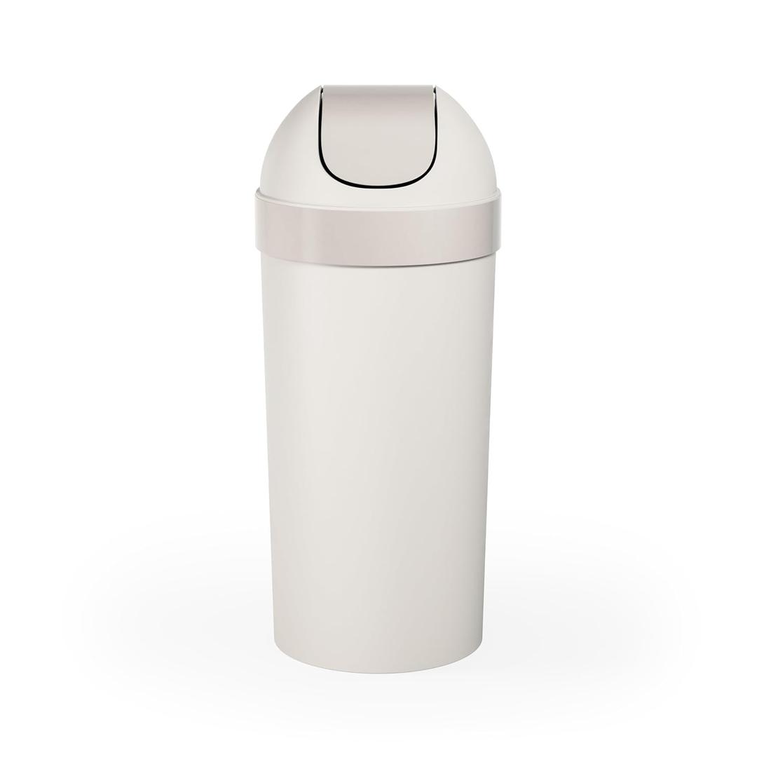 Umbra Venti Trash Can, Swing Top Lid Kitchen Garbage Can, 16 Gallon, Sand