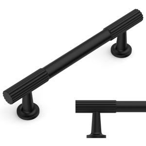Amerdeco 10 Pack Matte Black Cabinet Pulls 3.75 Inch(96MM) Hole Centers Kitchen Cabinet Handles Hardware Kitchen Handles for Cabinets Cupboard Handles Drawer Pulls ZH0071