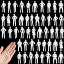 Namalu 50 Pcs 1: 75 Scale White Unpainted Mini People Figures Miniature People for Model Trains Architectural Standing and Sitting Mini Diorama Figures for Architectural Project