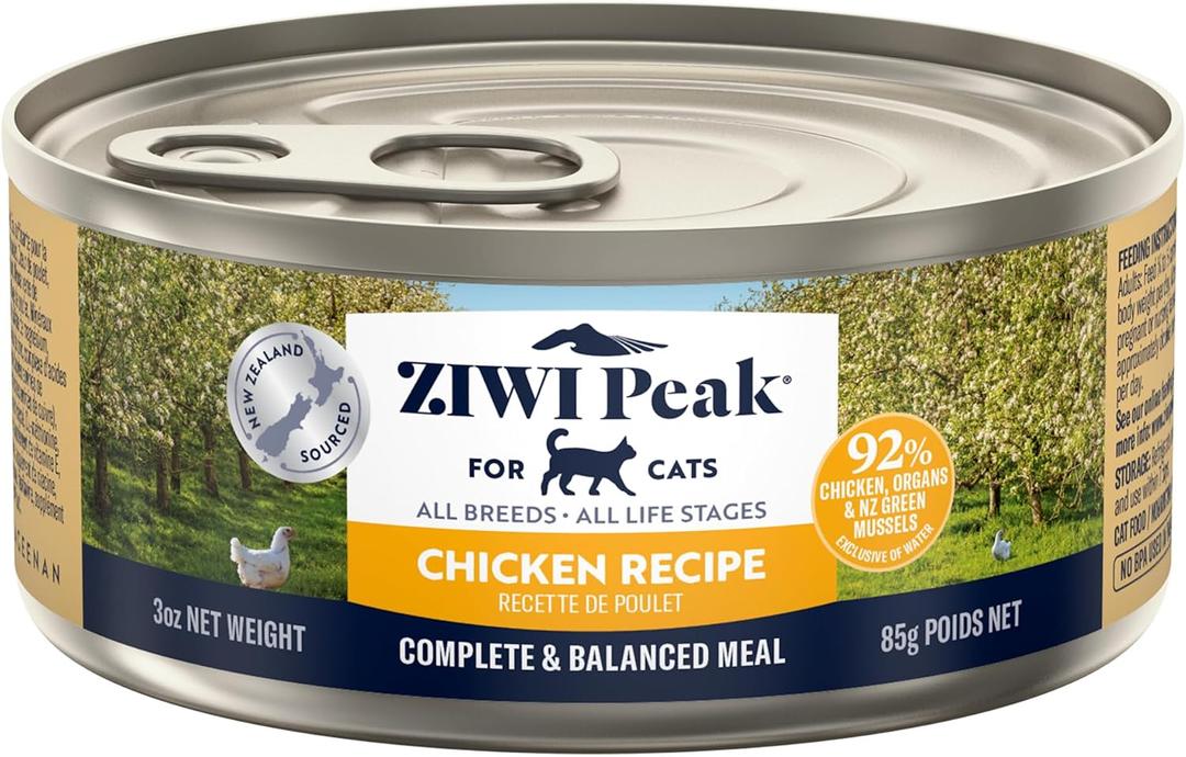ZIWI Peak Wet Cat Food All Natural, High Protein, Grain Free, Limited Ingredient, with Superfoods (Chicken, Case of 24, 3oz Cans) (EXP 07/22/28)