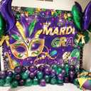 Mardi Gras Backdrop Masquerade Carnival Dancing Dress-up Photography Background Wedding Bachelorette Mardi Gras Party Decoration Banner Supplies (94x70inch(8x6FT))