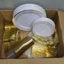 Goodluck 600 Pieces Gold Disposable Plates for 100 Guests, Plastic Plates for Party, Dinnerware Set of 100 Dinner and 100 Dessert Plates, 100 Spoons, 100 Forks, 100 Knives, 100 Cups