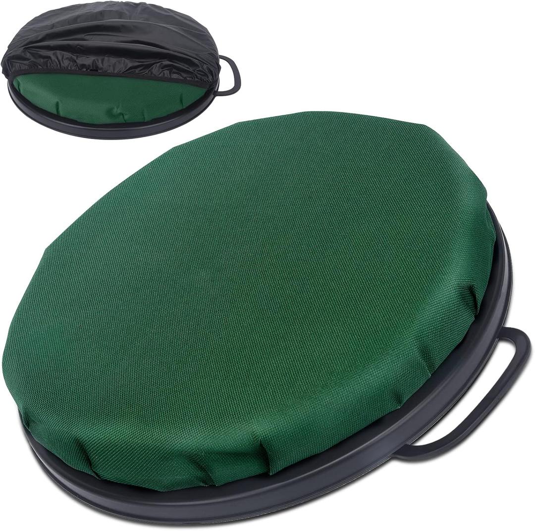 WarBull 5 Gallon Bucket Seat, 360-Degree Swivel Seat Foam Cushion Bucket Seat Lid with Waterproof Cover for Dove Duck Hunting, Fishing, Baseball, Gardening and Camping (Green)
