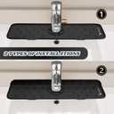 Silicone Faucet Splash Guard  17" x 7" Sink Mat for Kitchen & Bathroom, Non-Slip Drip Catcher & Waterproof Protector, Keeps Countertops Dry & Clean  Black