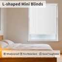 Cordless 1" Venetian Horizontal Mini Blinds for Indoor Windows(25" W48" H) | L-Shaped Window Blinds, 100% Privacy & Light Filtering, Smooth Lift, Ideal for Bedroom, Office and Everyday Home Use,White