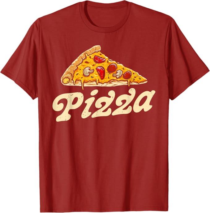 Pizza Day Retro Vintage 60s 70s Women Men Italian Food Lover T-Shirt, Size: Large