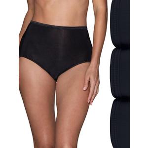 Vanity Fair Women's Illumination Brief Panties (Regular & Plus Size), 3 Pack - Midnight Black, 7