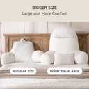 NOONTIDE Reading Pillow for Sitting up in Bed and Couch,32" X-Large Back Pillow for Adult & Teens with Soft Adjustable Neck Roll Backrest Pillow,Washable Cover,Watching TV/Gaming/Relaxing(FurryWhite)