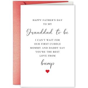 2 x Grandad to Be Father's Day Card, Fathers Day Card from Bump Baby, Happy Father's Day to My Grandad to Be, (Mix postcards)