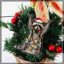 2 x Raccoon Christmas Ornament, Double-Sided Print, Racoon Ornament, Animal Ornaments, Funny Christmas Ornaments, Funny Raccoon Gifts for Women, Racoon Gift, for Grandkids, Family, Friends