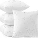 MIULEE Outdoor Pillow Inserts 18x18 Pack of 4 Waterproof Throw Pillow Inserts Decorative 100% Virgin Fibers Filling for Patio Sofa Couch