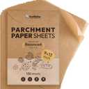 Katbite 130 Pcs Parchment Paper Sheets, 9x13 Inches Unbleached Baking Paper Non-Stick for Gently Baking, Pre-cut Parchment Paper Suitable for Baking, Cooking,Air Fryer [Balanced Series]