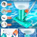 Pool Cleaner Vacuum, Pool Vacuum for Above Ground Pool with 3 Scrub Brushes, Nylon Mesh Net - Above Ground Pool Vacuum for Swimming Pool, Spa, Fountain, Pond, Hot Tub, Pure Green