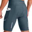 Bikewa Men's Bike Shorts 3D Padded Cycling Road Biking Mountain Riding Biker Bicycle UPF 50+ Cycle Shorts Zipper Pockets (Medium, A_ Blue Grey)
