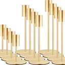 Set of 12 French Gold Taper Candle Holders Bulk Candlestick Holders, Decor Candle Stick Candle Holder for Table or Mantel Centerpiece, Wedding, Dinning, Party Home Decor