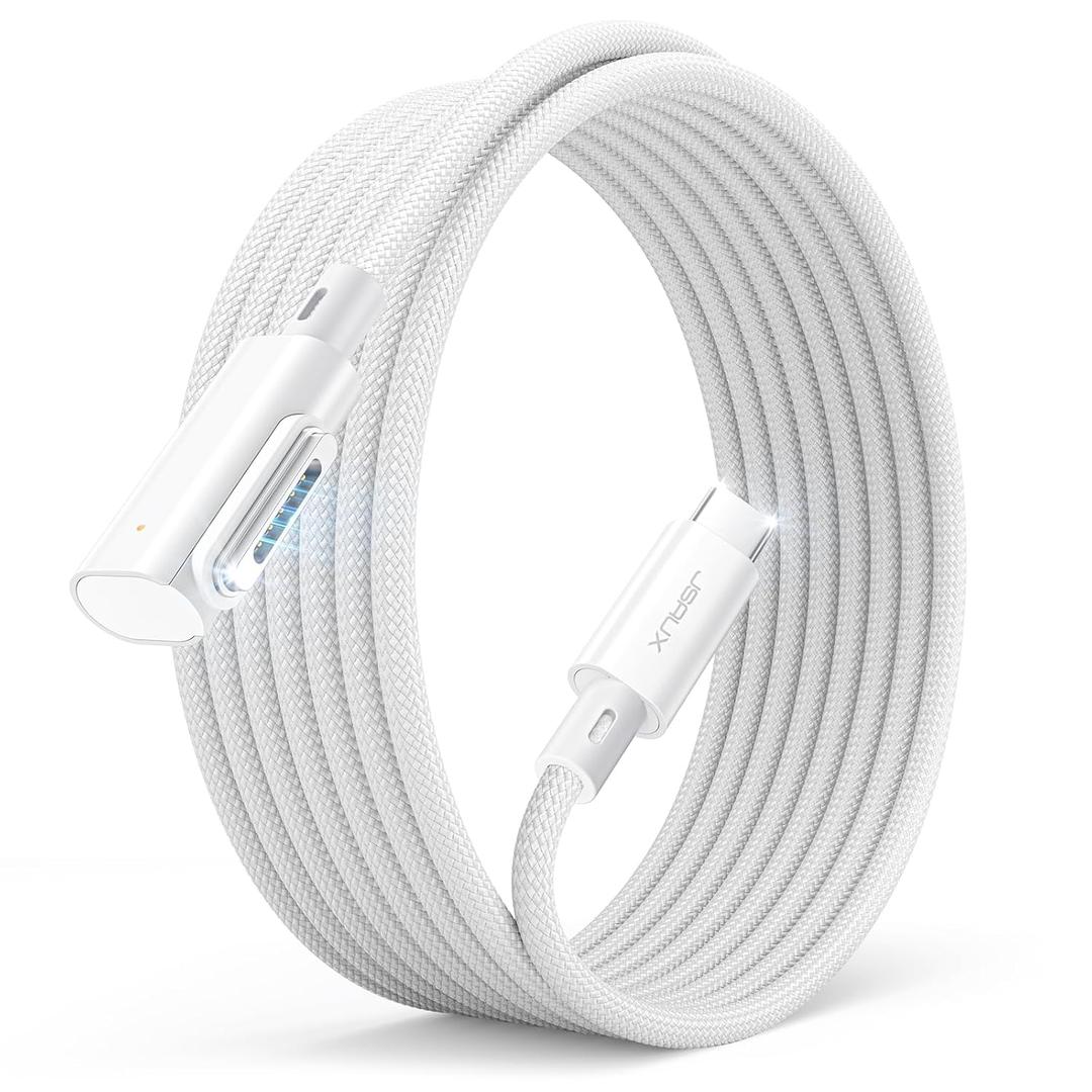 JSAUX USB C to Magnetic 3 Cable 10ft, 140W Magnetic Safe 3 Cable Compatible with MacBook Air (15"/13" M4 2025, M3 2024, M2 2023, M2 2022), MacBook Pro (16"/14" 2024/2023/2021) (White)