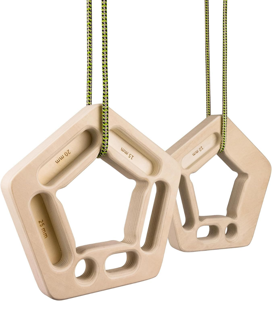 Natural Wood Climbing Holds for Training, Multi-Surface Rock Climbing Grips, Anti-Slip Textured Design, Fits Pull-Up Bars & Home Climbing Walls, Strengthen Fingers & Forearms