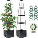 2 Pack Raised Garden Bed Planter Box with Trellis, 58Tomato Planter with Trellis for Climbing Plants Vegetables Vine Flowers, Self-Watering Tomato Cage for Garden Patio Outdoor & Indoor