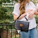 KeaBabies Portable Diaper Changing Pad, Travel, Car - Large Waterproof Baby Changing Mat, Wipeable, Padded, On The Go Travel Diaper Clutch Bag, Easy to Use Pockets for Newborn Essentials (Black Geo)