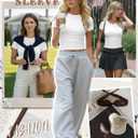 Evervibe Women Built-in Bra Short Sleeve Shirts Crewneck Casual Basic T-Shirt Slim Fit Tops Going Out Summer Tees(White,XX-Large)