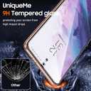 UniqueMe for Samsung Galaxy S21 Plus Screen Protector, 9H Hardness Fingerprint Unlock Samsung S21+ Tempered Glass + Camera Lens Protector with Easy installation Frame - 6.7 inch [ 2+2 Pack ]