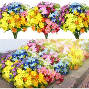 Yinder 21 Bundles Artificial Flowers Outdoor UV Resistant Faux Plants Wildflowers Bulk Plastic Daisies Flower for Autumn Summer Hanging Planter Porch Home Garden Decor Spring Wedding(Multicolor)