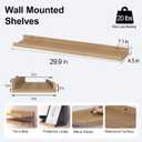 Oak Floating Shelves for Wall Decor, 30 in Shelf with Lip, 2 Set, 29.9in