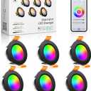inShareplus 2 Inch Smart Recessed Lighting, 6 Pack WiFi Black LED Downlight 5W 120V, Dimmable RGBCW 2700-6500K Color Changing, Compatible with Alexa/Google, Ceiling Lights with LED Driver