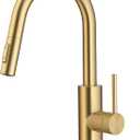 KRAUS Oletto Single Handle Pull Down Kitchen Faucet with QuickDock Top Mount Installation Assembly in Spot-Free Brushed Brass, KPF-2620BB