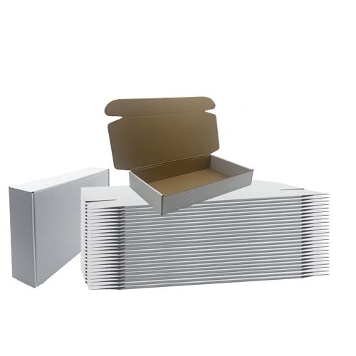 12x6x2 inches Shipping Boxes Set of 25, White Cardboard Box Kraft Corrugated Mailer Box，Boxes for Shipping E-commerce Packaging, Holidays Gift and Small Business Giving Literature Mailing