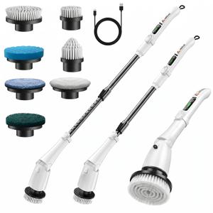 AOZUO Cordless Electric Spin Scrubber with Extendable Long Handle