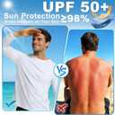 Long Sleeve Rash Guard for Men: Dri Fit Sun Protection UPF 50+ Uv Cooling Moisture Wicking T-Shirt for Workout (White)