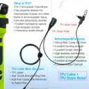 commountain Earpiece with PTT/Mic Compatible for Kenwood Baofeng SAMCOM BTECH Retevis Walkie Talkies Radios and BF-F8HP UV-82HP UV-5R UV82 UV82C UV5X3 TK NX, Acoustic Tube Headset, 2 Pin Style