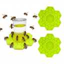 2 Pack Bee Feeder for Mason Jar,Honey Bee Feeder,Compatible with Regular and Wide Mouth,Silicone Bee Sugar Water Feeder,Bee Waterer for Outside Garden (Yellow)