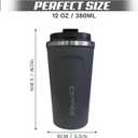 SPLMIFA Travel coffee mugs leak-proof, reusable coffee cups with lids, stainless steel vacuum insulated coffee tumblers, thermal insulation cups for men & women keep drinks hot & cold(2nd-Blue, 12OZ)