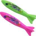 8.86'' Swimming Large Pool Diving Torpedo Toy Underwater Shark Swim Game Pool Toys for Kids Age 4-12 (2 Pack), Single Weight 0.48LB