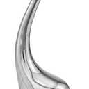 Modern Day Accents 3803 Recodo Curve Foot Table, Silver, Aluminum, Home or Office, Round Accent Table Tabletop, Room Decor Side Table End Table Furniture, Small Accent Table, 14.75"L x 14.75"W x 21"H