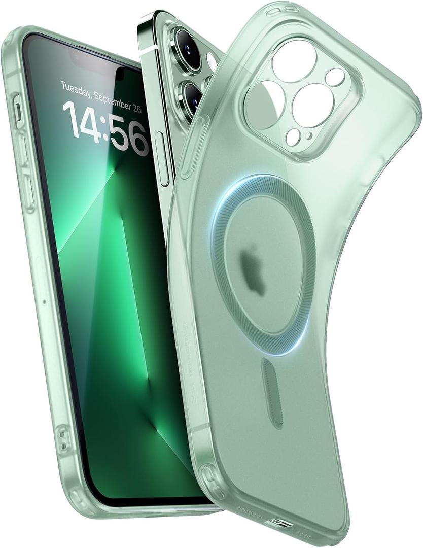 ESR for iPhone 13 Pro Max Case, Compatible with MagSafe, Military-Grade Protection, Resists Yellowing and Scratches, Magnetic Phone Case for iPhone 13 Pro Max, Zero Series, Frosted Green