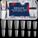 Full Cover Duck Nail Tips,Long Duck Acrylic Nails Clear Curved False Nail Tips, Wide French Fake Nails For Extensions Home DIY Nail Tips Art 12 Sizes, 120 Pcs, Pack Of 5 