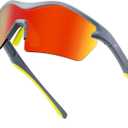 BIRCEN Mens Polarized Sunglasses for Sports: TR90 Lightweight Sun Glasses Wrap Around Shades for Fishing Driving Cycling
