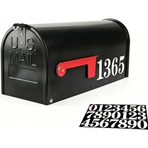 Mailbox for Outside,Black Metal Mail Box,Post Mount Outdoor Mailbox