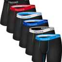 Hanes Men's Boxer Brief Underwear Pack, Stretch Cotton Boxer Briefs for Men, Moisture-wicking, 6-pack (3X-Large, Black Color Band - 6 Pack)