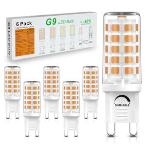 6 Pack G9 LED Bulbs Dimmable, 2700K Soft Warm White, 4W (40W Halogen Equivalent), Bi-Pin G9 Base, 120V 400 Lumens, 360° Beam Angle, 1.5 Inches Tall, Perfect for Chandeliers & Decorative Lighting