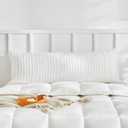 WARMDERN White Striped Pillow Covers Body Pillow Cover Soft Microfiber Stripe Pillow Cases Boho Tufted Stripes Textured Pillowcase with Envelope Closure(White, Body, 20x54 Inches)